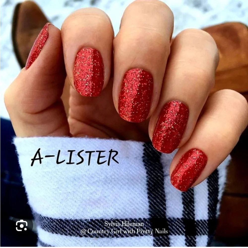*Retired* Color Street: A-Lister | Red Glitter Gold Classic Sparkle Christmas